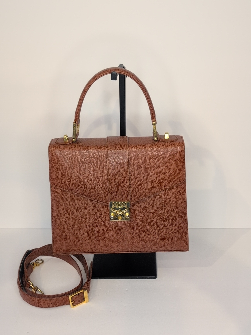 MCM Vintage Structured Top-Handle Satchel Bag Made In Germany